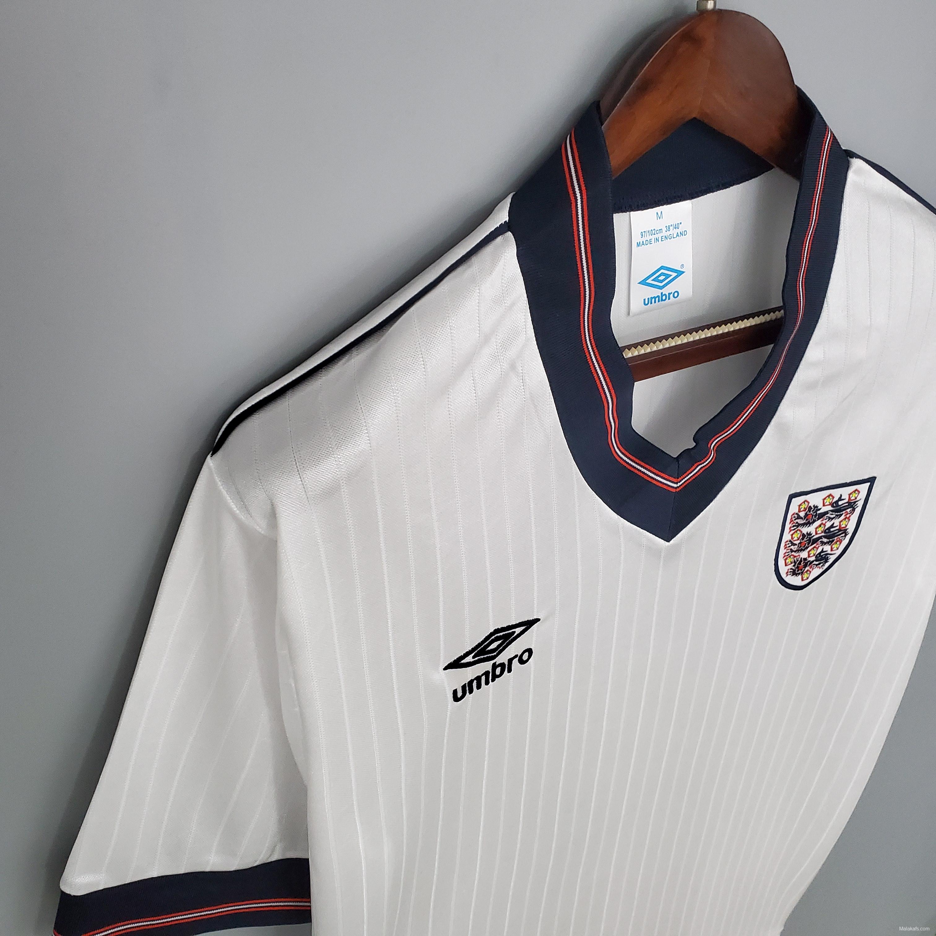 Retro 84/87 England home Soccer Jersey