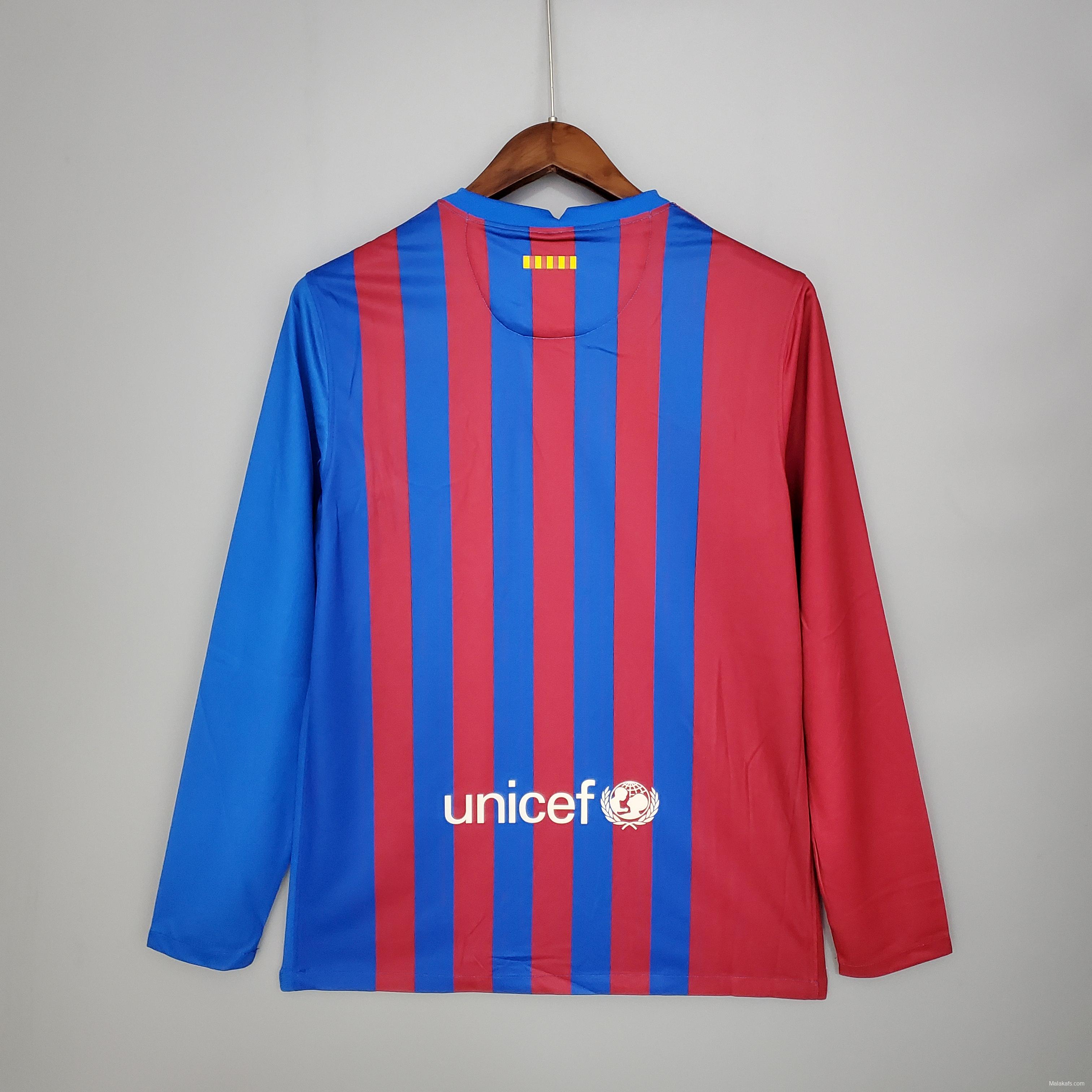 Barcelona 21/22 home Soccer Long sleeve Jersey