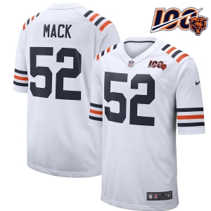 Men's Khalil Mack White 2019 100th Season Alternate Classic Player Limited Team Jersey