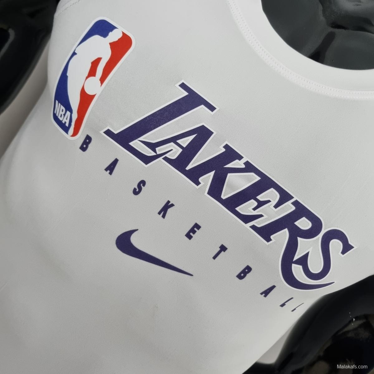 Mens Nike Lakers White T-shirts #K000146