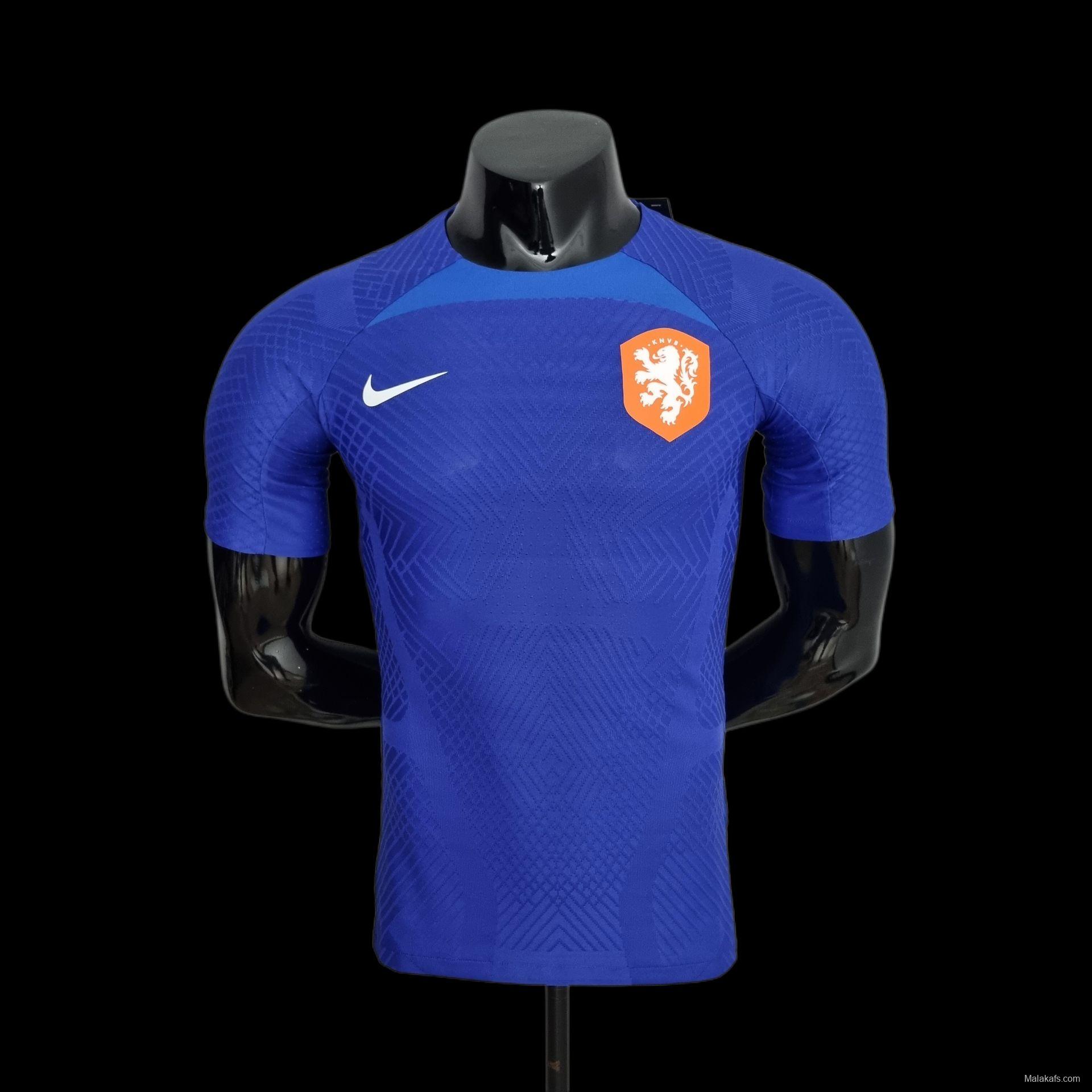 Player Version 2022 Netherlands Training Jersey Blue