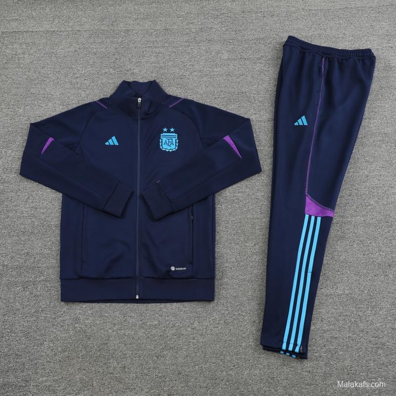 Argentina - 2 estrellas - Navy Full Zipper Tracksuit