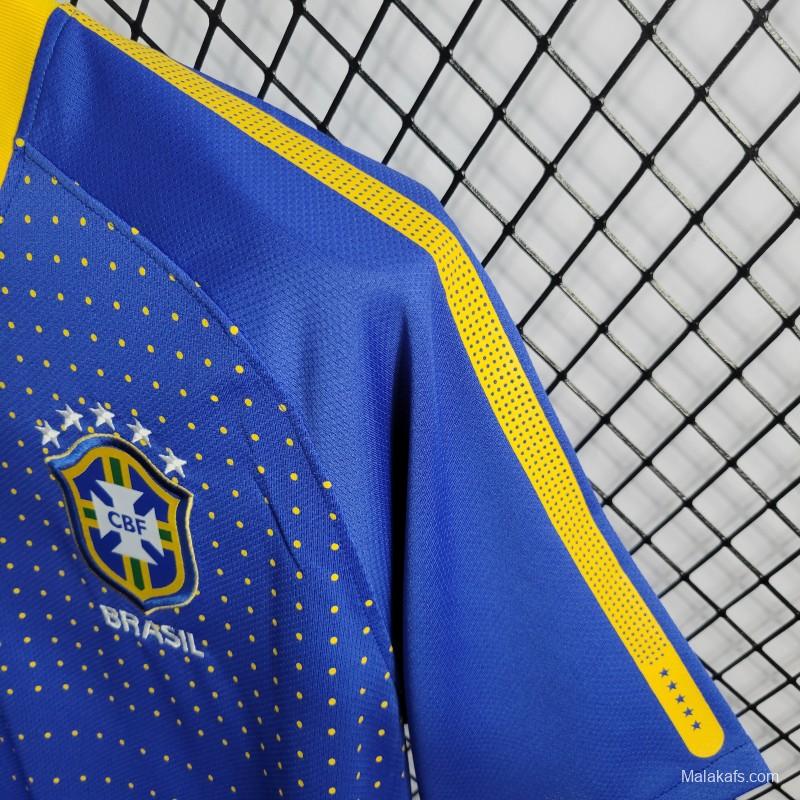 Retro 2010 Brazil Away Blue Jersey