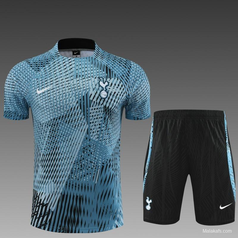 23 24 Totteham Hotspurs Navy Stripe Navy Short Sleeve+Shorts