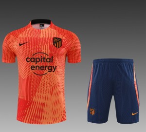23 24 Atletico Madrid Orange Short Sleeve+Shorts