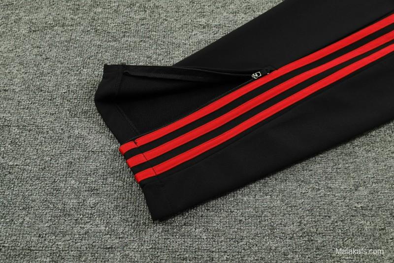 23/24 Manchester United White Hoodie Half Zipper Jacket+ Pants
