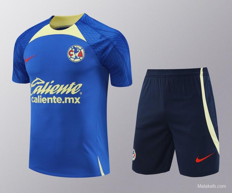 24/25 Club America Blue/Yellow Short Sleeve Jeresy+Shorts