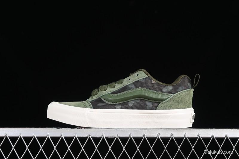 Vans Classics Knu Skool Camo Army Green Chunky Tongue Platform Sneakers - VN0007QC0WD