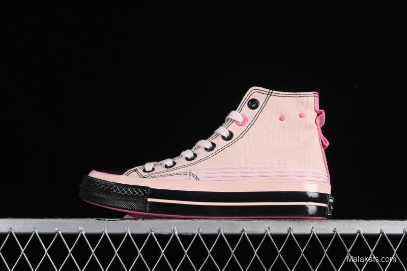 Converse Chuck 70s High Top Casual Sneakers in Black and Pink - A09541C