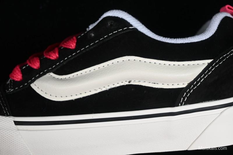 Vans Classics Knu Skool Retro Skate Shoes with Thickened Tongue and Oversized Toe - VN0009QCBLK