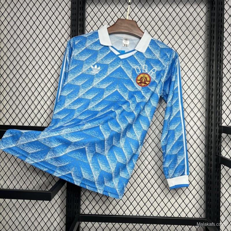 Retro 1988 East Germany Away Blue Long Jersey