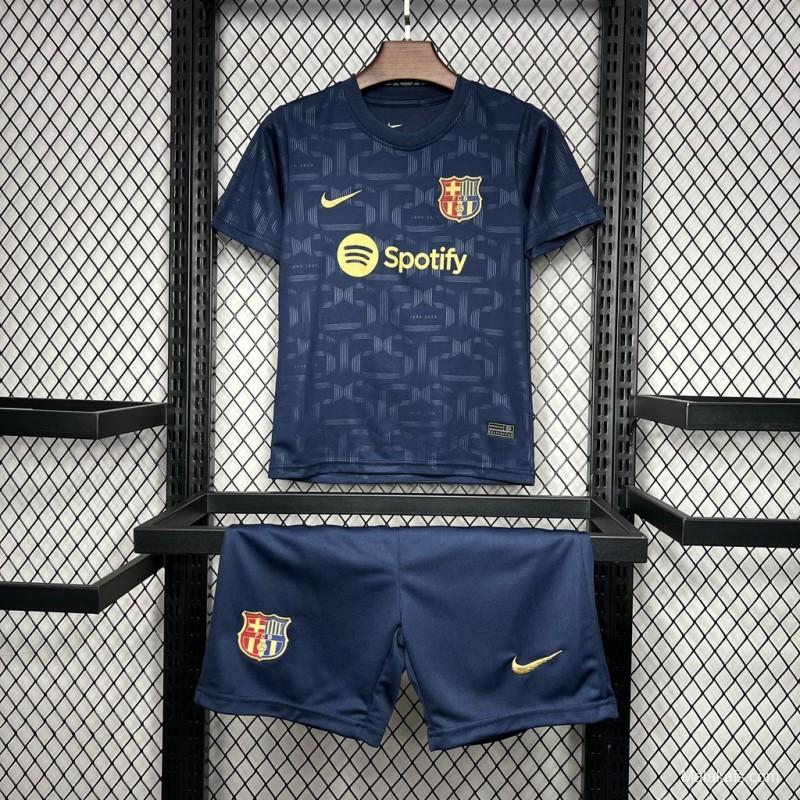 24/25 Kids Barcelona Away Navy Jersey