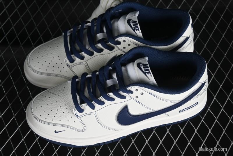 Supreme x Nike SB Dunk Low Deep Blue Colorway Low-Top Casual Skate Shoes - RM2308-238