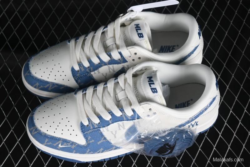 Nike SB Dunk Low MLB Collaboration - Blue Denim Anniversary Custom Low-Top Casual Sneakers - DQ1098-348