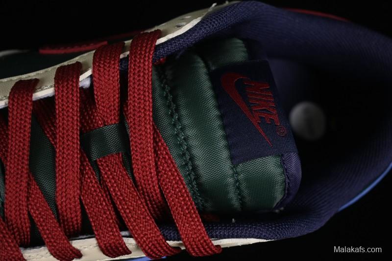 Nike SB Dunk Low Retro Skateboarding Shoes with Gorge Green and Red Swoosh Design - FV8106-361