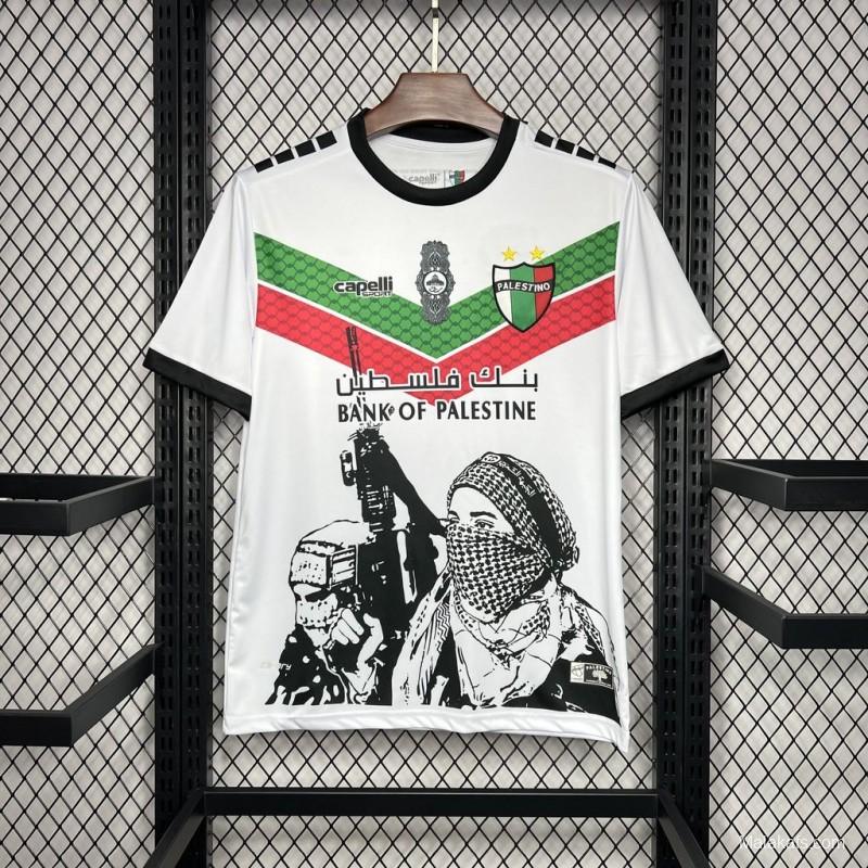 2024/25 CD Palestino White Graffiti Jersey S-XXXXL