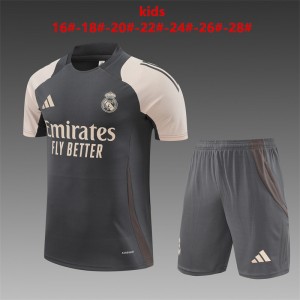 24/25 Kids Real Madrid Black/Pink Short Sleeve Jersey+Shorts