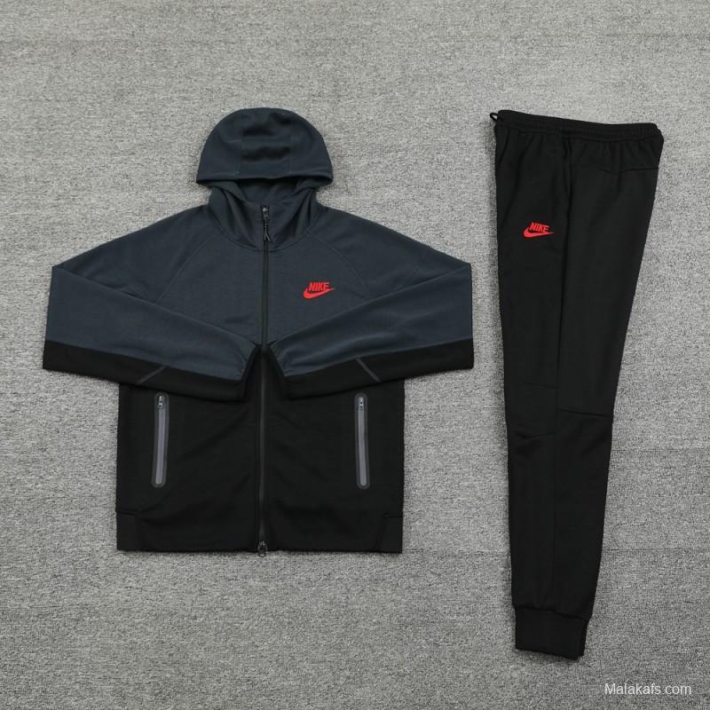 2024 Nike Grey/Black Full Zipper Jacket +Long Pants