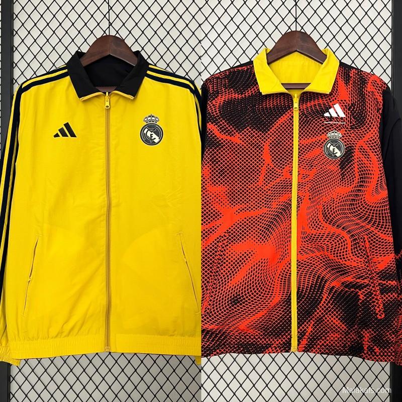 24/25 Real Madrid Yellow/Red Reversible Windbreaker