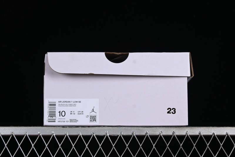 Nike Air Jordan 1 Low SE Casual Sneakers in Black White with Metallic Purple Accents - HF5759-101