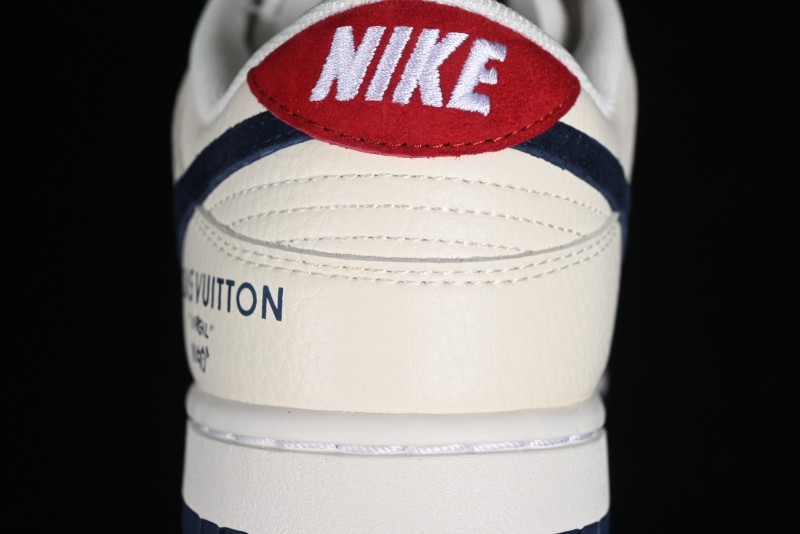 Nike SB Dunk Low LV Collaboration - Suede Navy Blue Anniversary High-End Custom Low-Top Casual Sneakers - FC1688-134