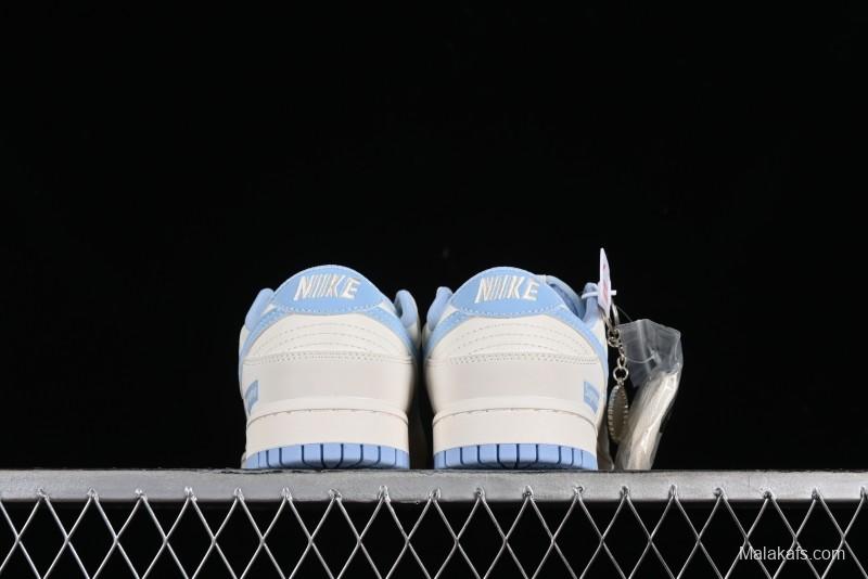 Nike SB Dunk Low Supreme Collaboration - Sky Blue Canvas Anniversary Custom Low-Top Casual Skate Shoes - BB6698-513