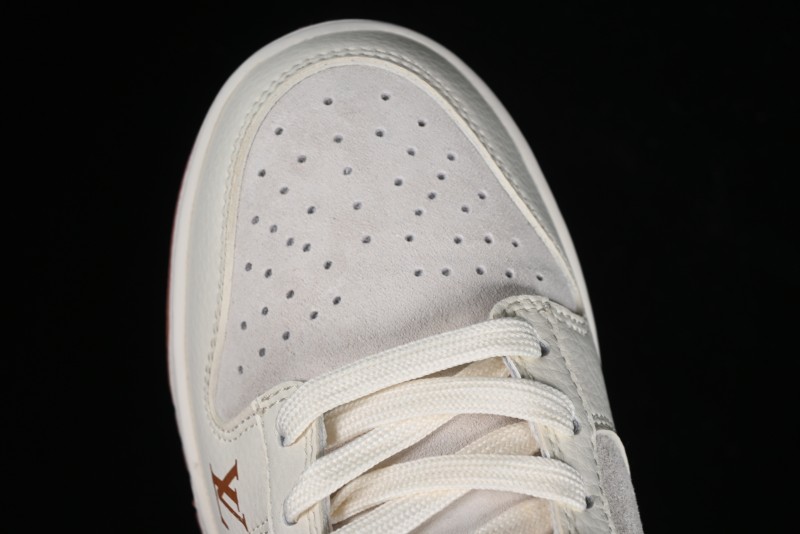 Nike SB Dunk Low LV Collaboration - Chocolate Anniversary High-End Custom Low-Top Casual Skate Shoes - FC1688-133
