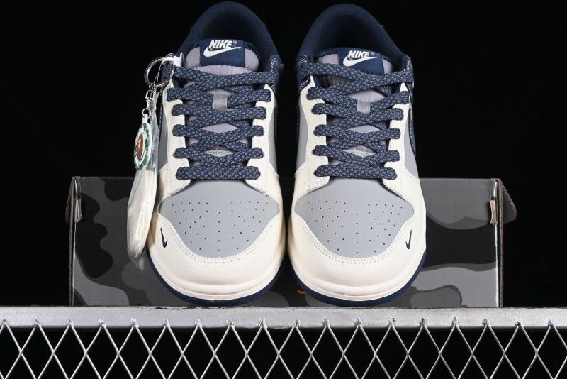 Nike SB Dunk Low BAPE Collaboration - Light Blue Grey Anniversary High-End Custom Low-Top Casual Skate Shoes - BB8969-001