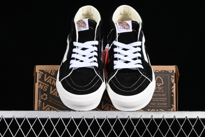 Vans SK8-Hi VR3 Eco-Friendly Black & White Mid-Top Classic Casual Canvas Shoes - VN0A4UWIVNE