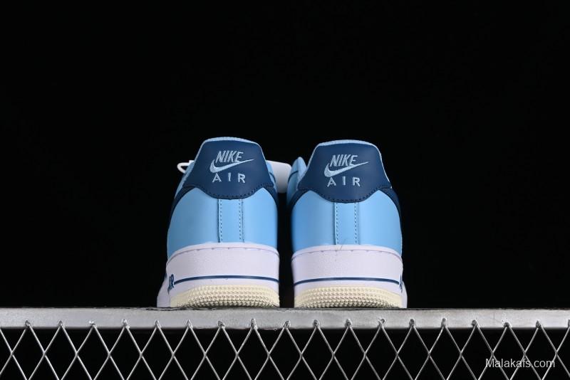 Nike Air Force 1 '07 Low White Blue Color Blocking Casual Sneakers - HF4837-407
