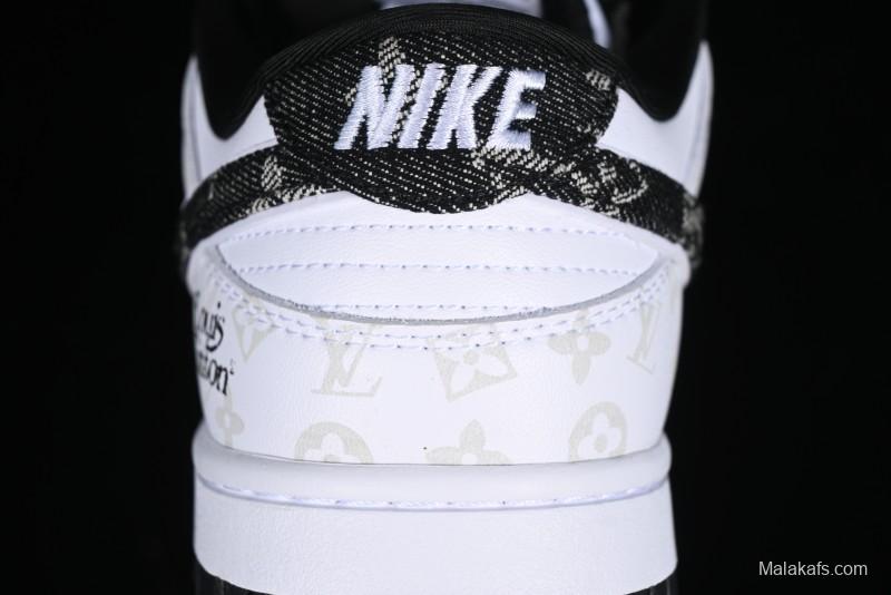 Nike SB Dunk Low LV Collaboration - Dark Night Elf High-End Custom Low-Top Casual Skate Shoes - DD1391-136