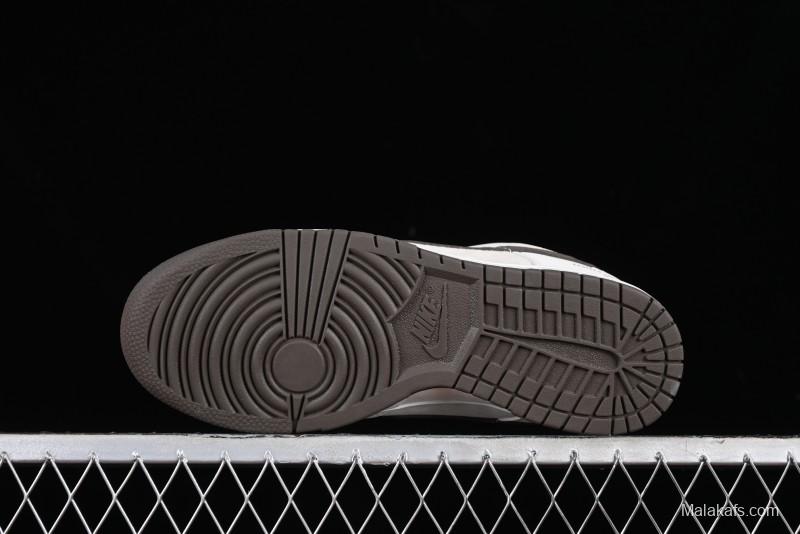 Nike SB Dunk Low LV Collaboration Anniversary Edition Premium Custom Suede Brown Swoosh Low-Top Casual Skate Shoes - LV6188-001