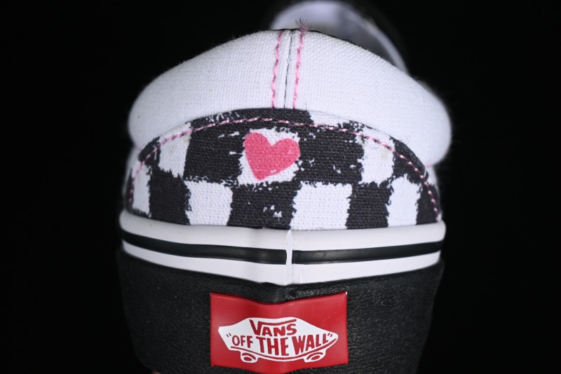 Vans Slip-On Classic Collaborative Hand-Painted Graffiti with Pink Accents and Crystal Outsole Checkerboard Slip-On - VN000CT5BPA