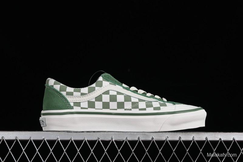 Vans Old Skool Reissue 136 Checkerboard Green Retro Canvas Shoes - VN000MT6V0N