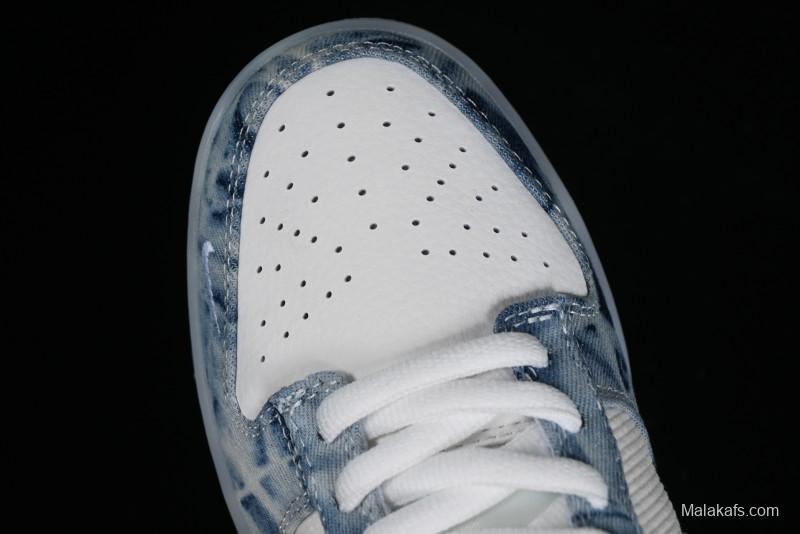 Nike SB Dunk Low Stussy Collaboration - Crystal Denim Anniversary Custom Low-Top Casual Skate Shoes - JH8039-937