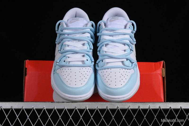 Nike Dunk Low SB Hearts Playing Cards Graffiti North Carolina Blue Casual Skate Shoes - DV0831-101