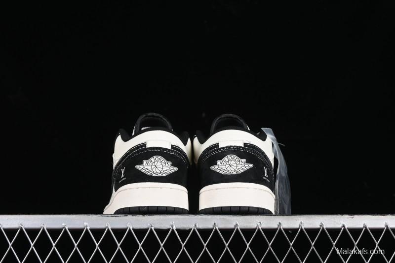 Nike Air Jordan 1 Low LV Collaboration - Black Warrior Custom High-End Basketball Shoes - SJ9950-007
