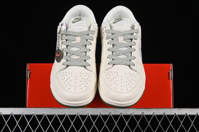 Nike SB Dunk Low Supreme Collaboration - Beige Anniversary High-End Custom Low-Top Casual Sneakers - XX2025-330