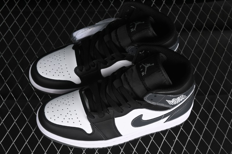 Nike Air Jordan 1 Mid AJ1 White Black Grey Mid-Top Casual Sneakers - DQ8426-001