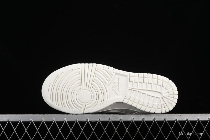 Nike SB Dunk Low Supreme Collaboration - Off White Gray Swoosh Anniversary Custom Low-Top Casual Skate Shoes - DQ1098-392