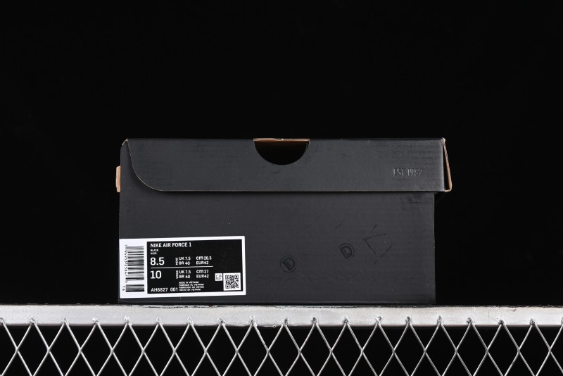 Nike Air Force 1 '07 Low Patent Leather All Black Casual Sneakers - AH6827-001