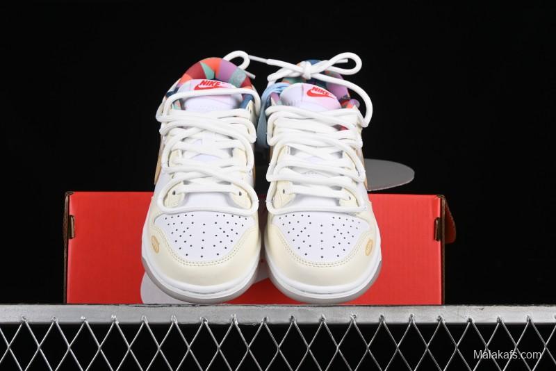 Nike Dunk Low Cake Bear White Yellow Low-Top Casual Sneakers - FN8913-141