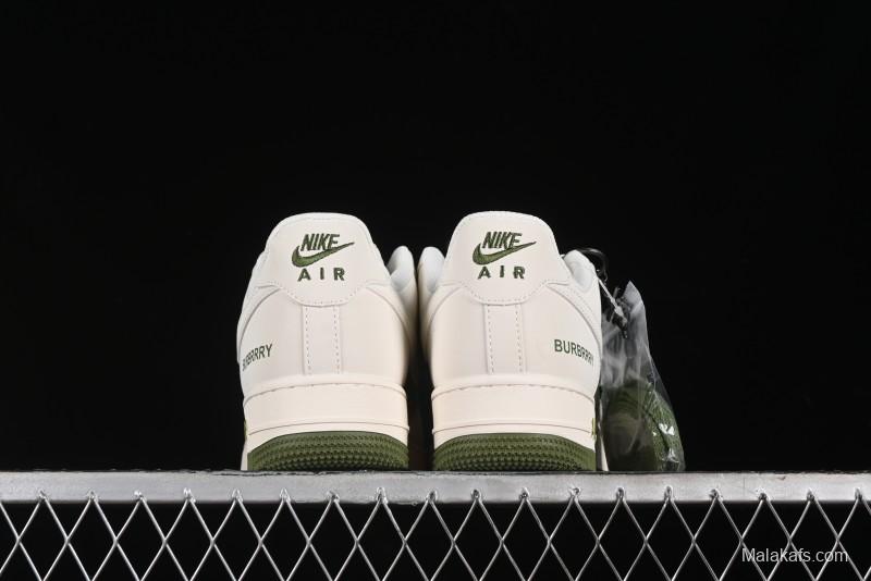 Nike Air Force 1 '07 Low Burberry Collaboration - Off White Mint Green Low Top Casual Sneakers - BB8588-221