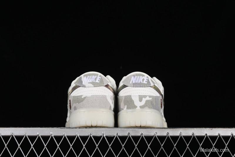 Nike SB Dunk Low Bape Collaboration - Crystal Camouflage Anniversary Custom Low-Top Casual Skate Shoes - JH8040-941