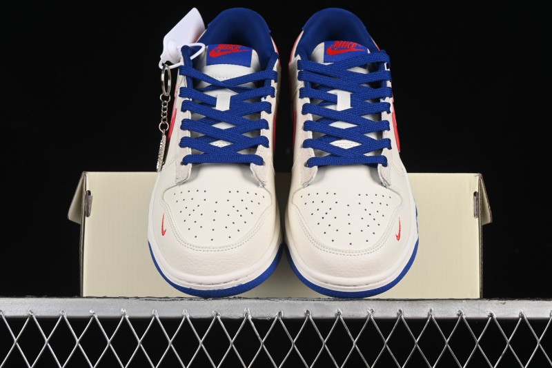 Nike SB Dunk Low Championship Collaboration - Off-White Red Swoosh Anniversary Custom Low-Top Casual Skate Shoes - KK1688-021
