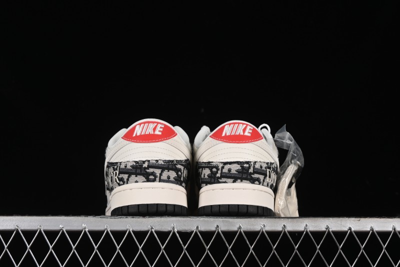 Nike SB Dunk Low Dior Collaboration - Black Grey Pattern Anniversary High-End Custom Low-Top Casual Sneakers - XY1688-010