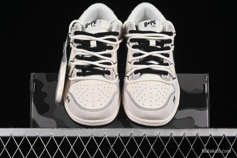 Nike SB Dunk Low BAPE Collaboration - Strap Black Hook Anniversary High-End Custom Low-Top Casual Skate Shoes SJ2068-299