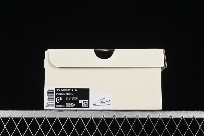 Nike SB Dunk Low Violent Bear Series - Lace-Up Beige with Grey Check - Anniversary Custom Edition Low-Top Casual Skate Shoes - SJ2068-289