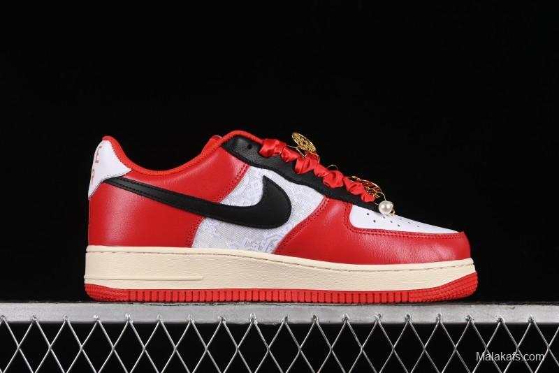 Nike Air Force 1 '07 Low Custom Wedding Sneakers with Chinese Style Elements - FN7439-133