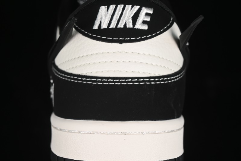 Nike SB Dunk Low x AMBUSH x Stussy Collaboration - Black Stitch Anniversary Custom Low-Top Casual Sneakers - XX2025-358